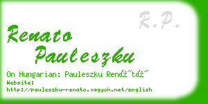 renato pauleszku business card